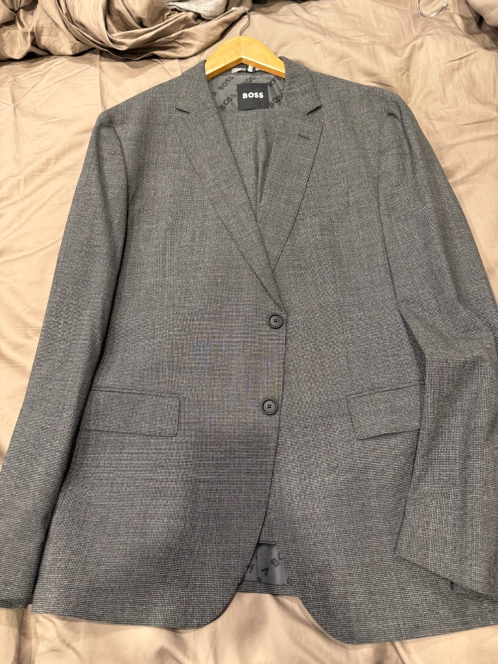 BOSS Gray Lightweight Two-Button Sport Coat